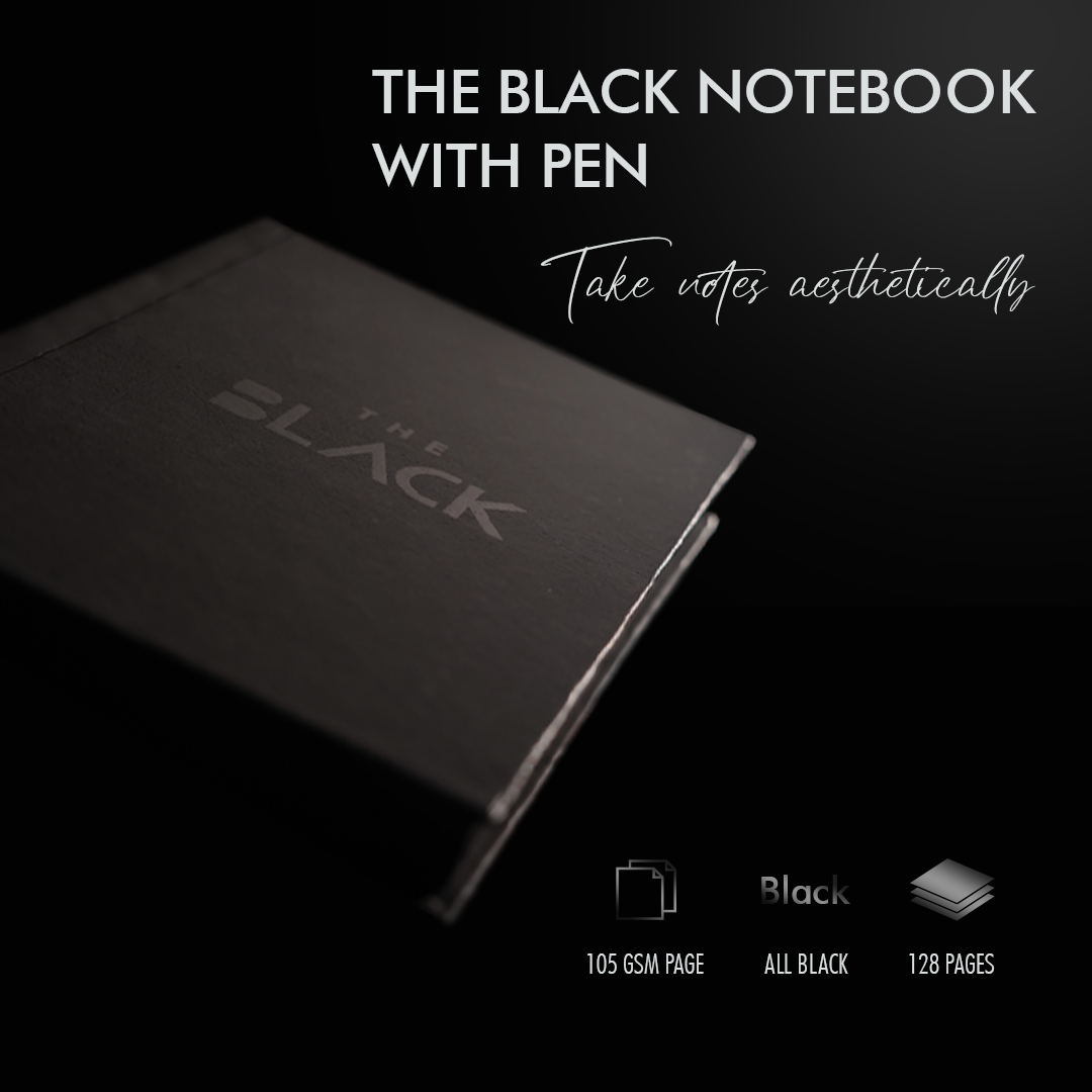 Black Notebook with Pen